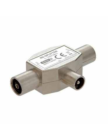 Vivanco Antenne radio splitter métal 2 voies séparateur intérieur 1 prise mâle vers 2 prises femelles