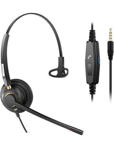 Arama Cuffie con microfono cancellazione rumore e controlli delle chiamate, cuffie per PC per Skype, call cente