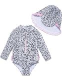 Maillot de Bain Une pièce pour bébé Fille UPF 50+ UV Rashguard avec Fermeture éclair