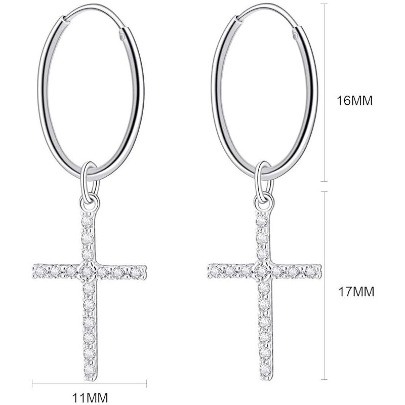 Bo Win Orecchini pendenti con croce in argento | Iper Hardware
