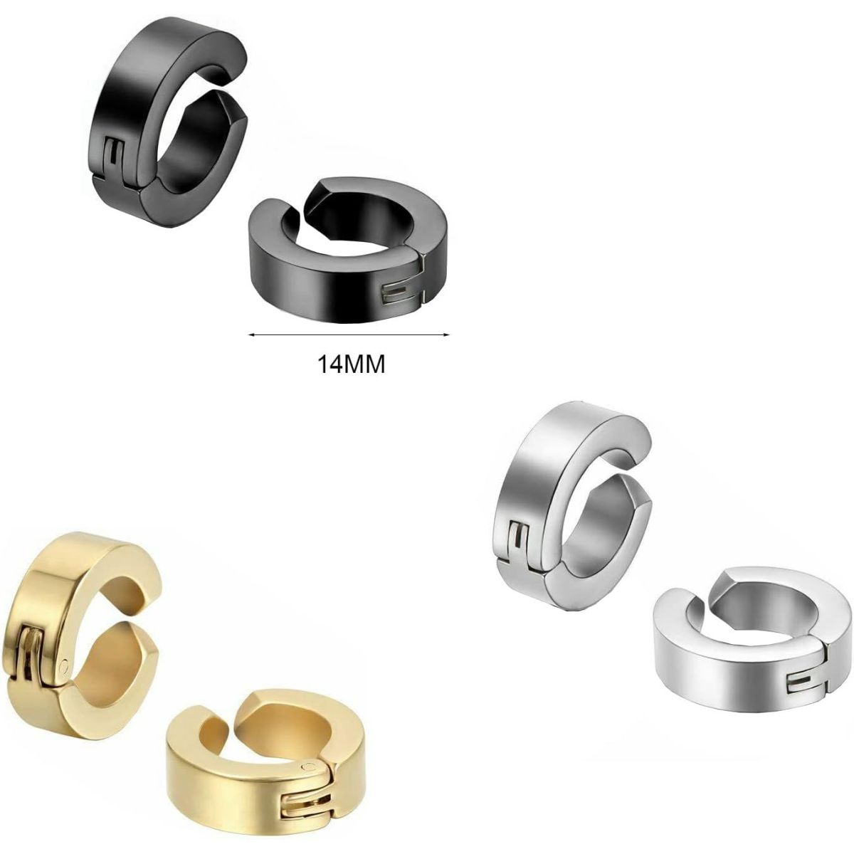 9 paia di orecchini a clip in acciaio inossidabile | Iper Hardware