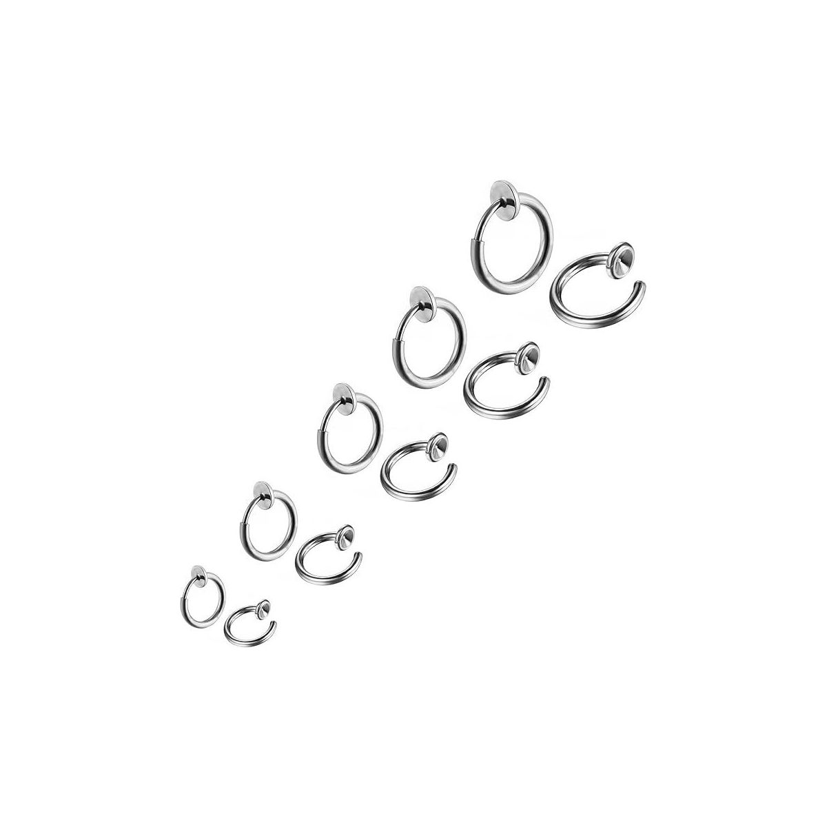 Bo Win 5 paia di orecchini a clip in acciaio | Iper Hardware