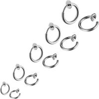 Bo Win 5 paia di orecchini a clip in acciaio inossidabile per uomo e donna