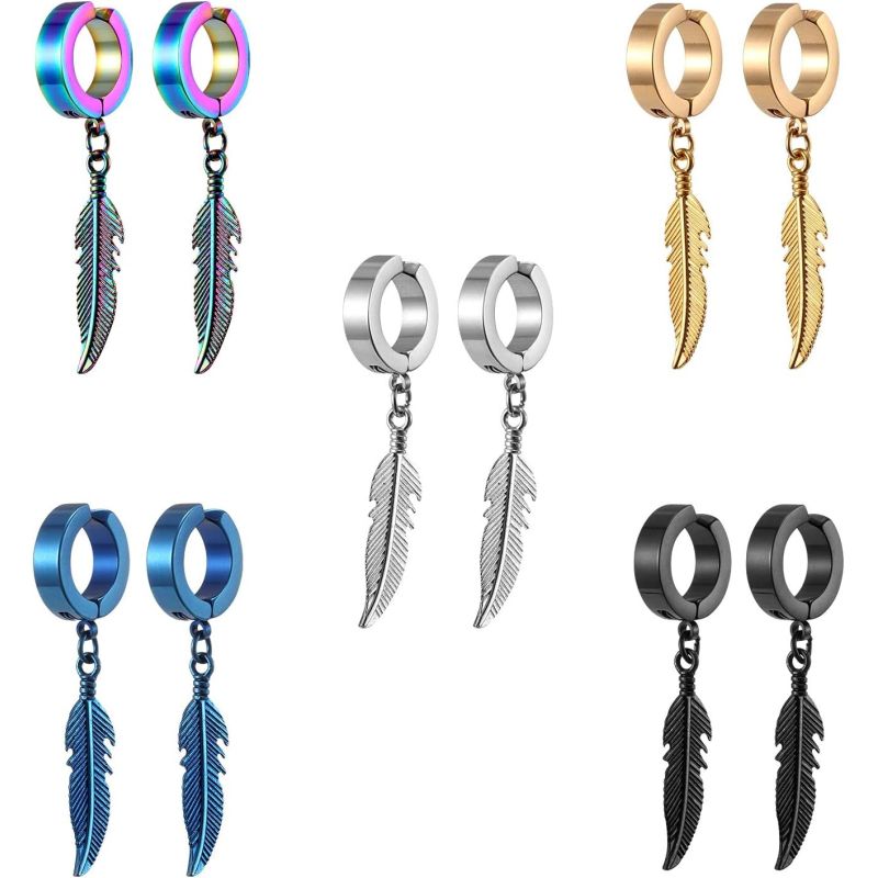 Bo Wiin 5 paires de boucles d'oreilles clips en acier | Iper Hardware