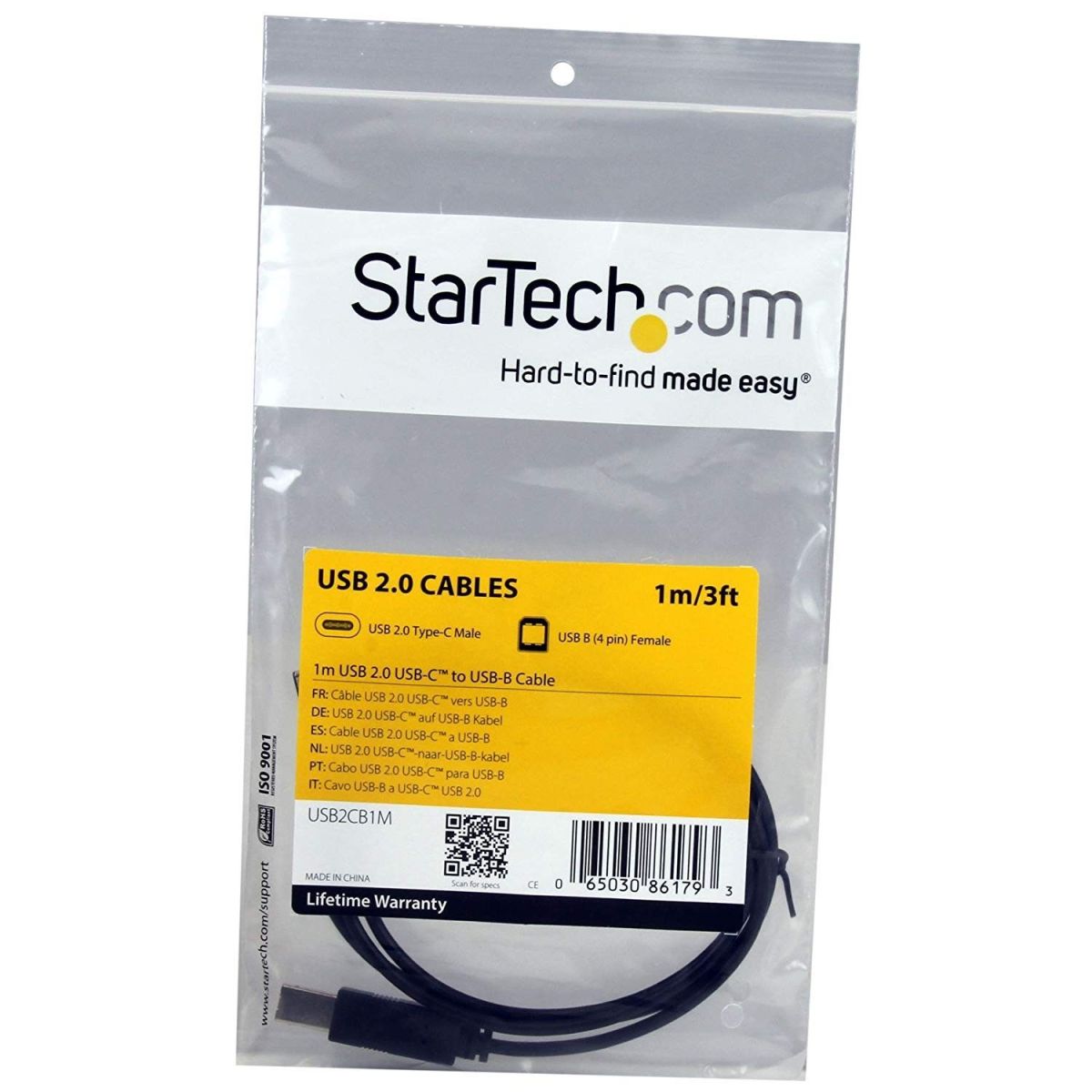Câble StarTech USB 2.0 USB-C vers USB-B 1m - Cordon | Iper Hardware