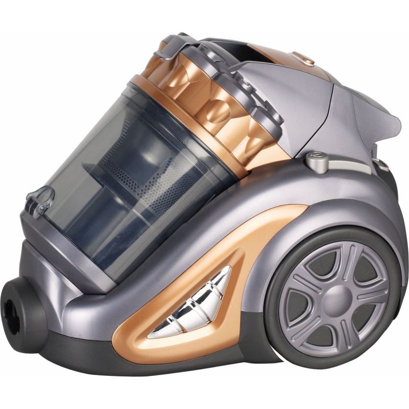 Aspirateur sans sac 4 litres - Aspirateur cyclonique - Filtre HEPA - Compact et léger - 700 W - Aspiration puissante - Gris/Or