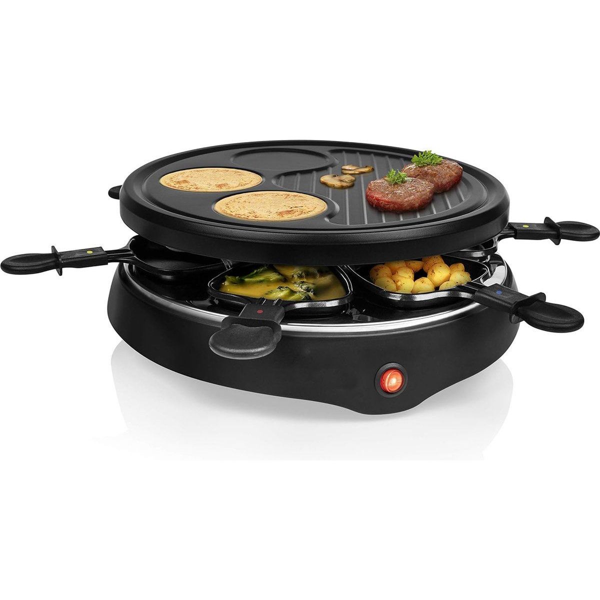 Griglia per raclette YP-500 con 6 padelle e piastra | Iper Hardware