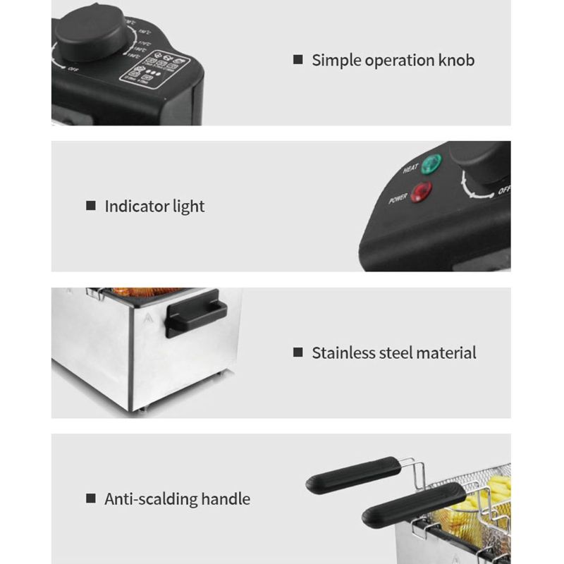 Friggitrice elettrica in acciaio inossidabile da 5 | Iper Hardware