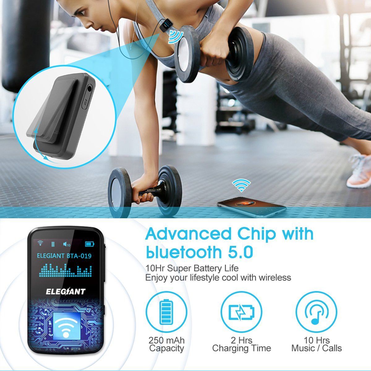 Récepteur Bluetooth ELEGIANT Récepteurs et streamers Bluetooth 5.0 - Émetteur avec appels mains libres pour voiture