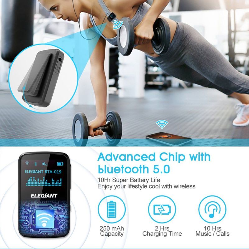 Récepteur Bluetooth ELEGIANT Récepteurs et streamers Bluetooth 5.0 - Émetteur avec appels mains libres pour voiture
