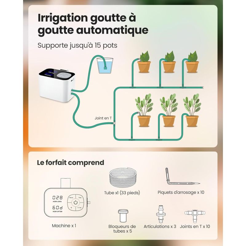Sistema di irrigazione automatica a goccia Kollea con timer | Iper Hardware