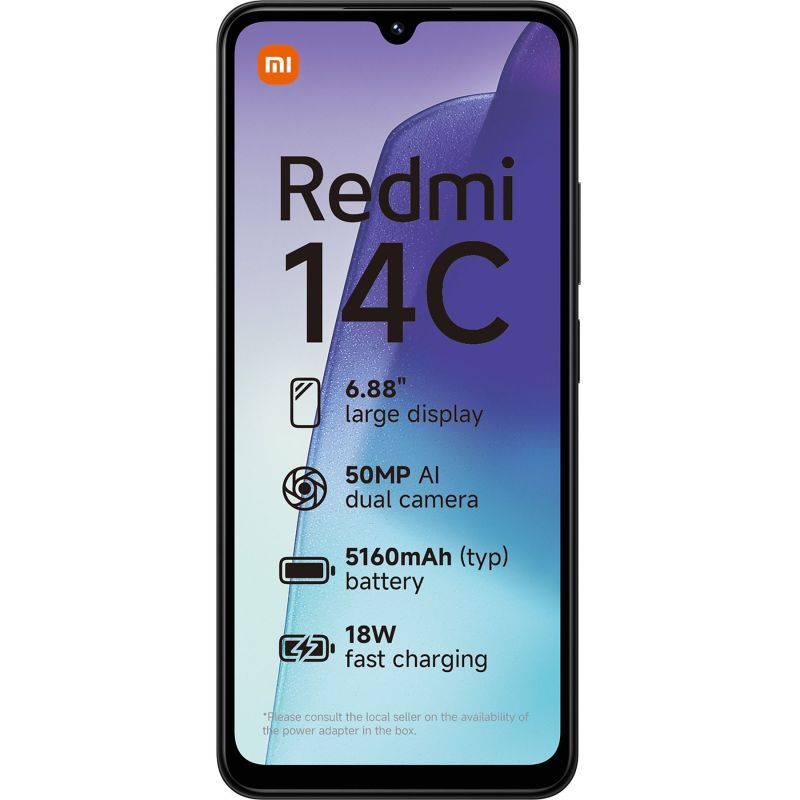 Xiaomi Redmi 14C 4G 4Go/128Go Noir (Midnight Black) Double SIM
