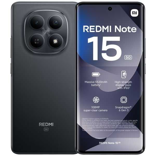 Xiaomi Redmi Note 15 5G 6GB RAM 128GB Nero Smartphone | Iper Hardware
