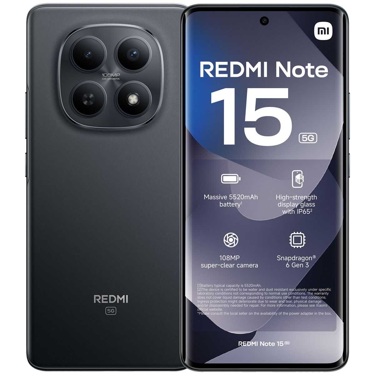 Smartphone Xiaomi Redmi Note 15 5G 6 Go RAM 128 Go Noir | Iper Hardware