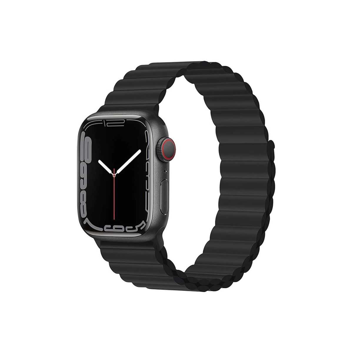 Apple Watch SE 2022 44mm GPS Aluminium Noir Bracelet Silicone Magnétique Noir – Montre Connectée