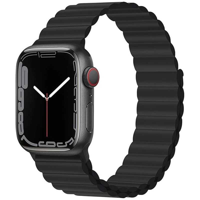 Apple Watch SE 2022 44mm GPS Aluminium Noir Bracelet Silicone Magnétique Noir – Montre Connectée