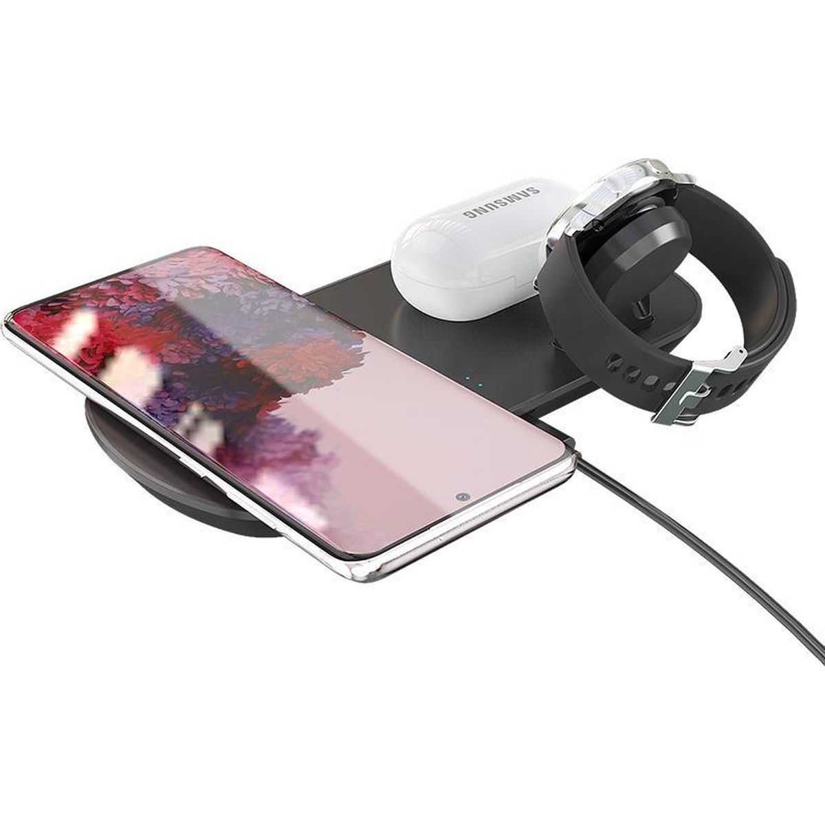 Chargeur sans fil DVZION 3 en 1 - Station de charge - Chargeur sans fil Samsung - Convient pour Samsung Galaxy Watch - Galaxy...