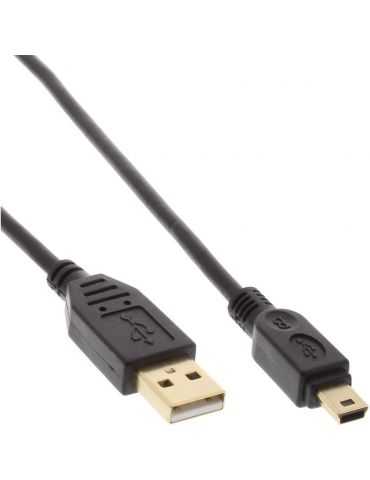 InLine 5m Câble USB/A vers Mini USB B Connecteurs Plaque OR