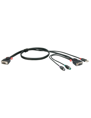 Cable KVM gamme Combo PS/2 & USB , 2m lindy 33774
